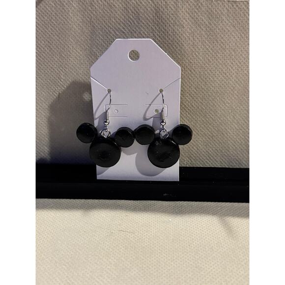 Mickey Ears Hand Crafted Earrings (Black) - Picture 1 of 1